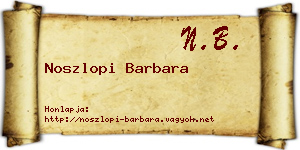 Noszlopi Barbara névjegykártya